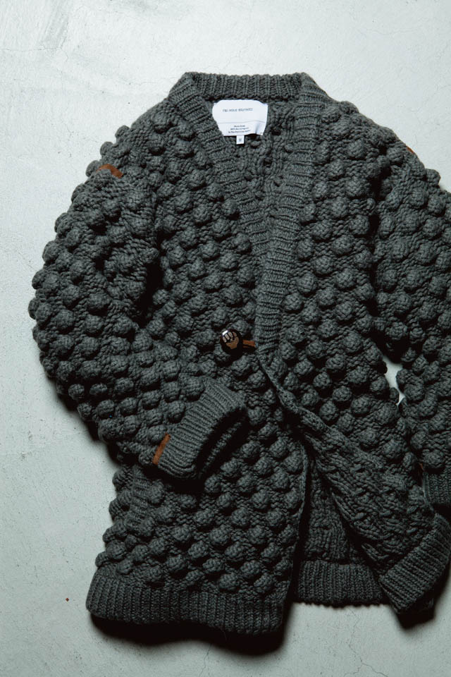THE INOUE BROTHERS/HAND KNITTED BUBBLE LOUNGE CARDIGAN 