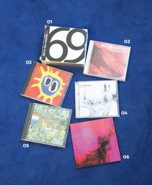 01.TITLE 69 Love Songs ARTIST The Magnetic Fields 02.TITLE If you’re feeling sinister ARTIST BELLE AND SEBASTIAN 03.TITLE Screamadelica ARTIST PRIMAL SCREAM 04.TITLE OK COMPUTER ARTIST RADIOHEAD 05.TITLE THE STONE ROSES ARTIST THE STONE ROSES 06.TITLE Loveless ARTIST my bloody valentine 